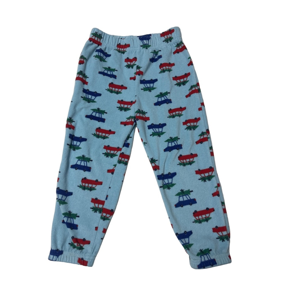 5/$25 Boys Joe Fresh Pajama Pants Fleece 3T Blue Red Car Print